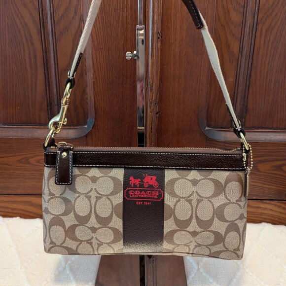 Coach Signature Heritage Stripe Handbag - Picture 1 of 11